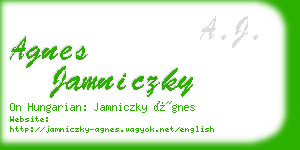agnes jamniczky business card